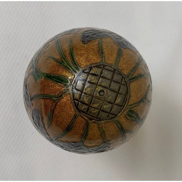 Vintage Brass Enamel Egg Cloisonne Trinket Box With Stand Hummingbird Flowers - Picture 3 of 16